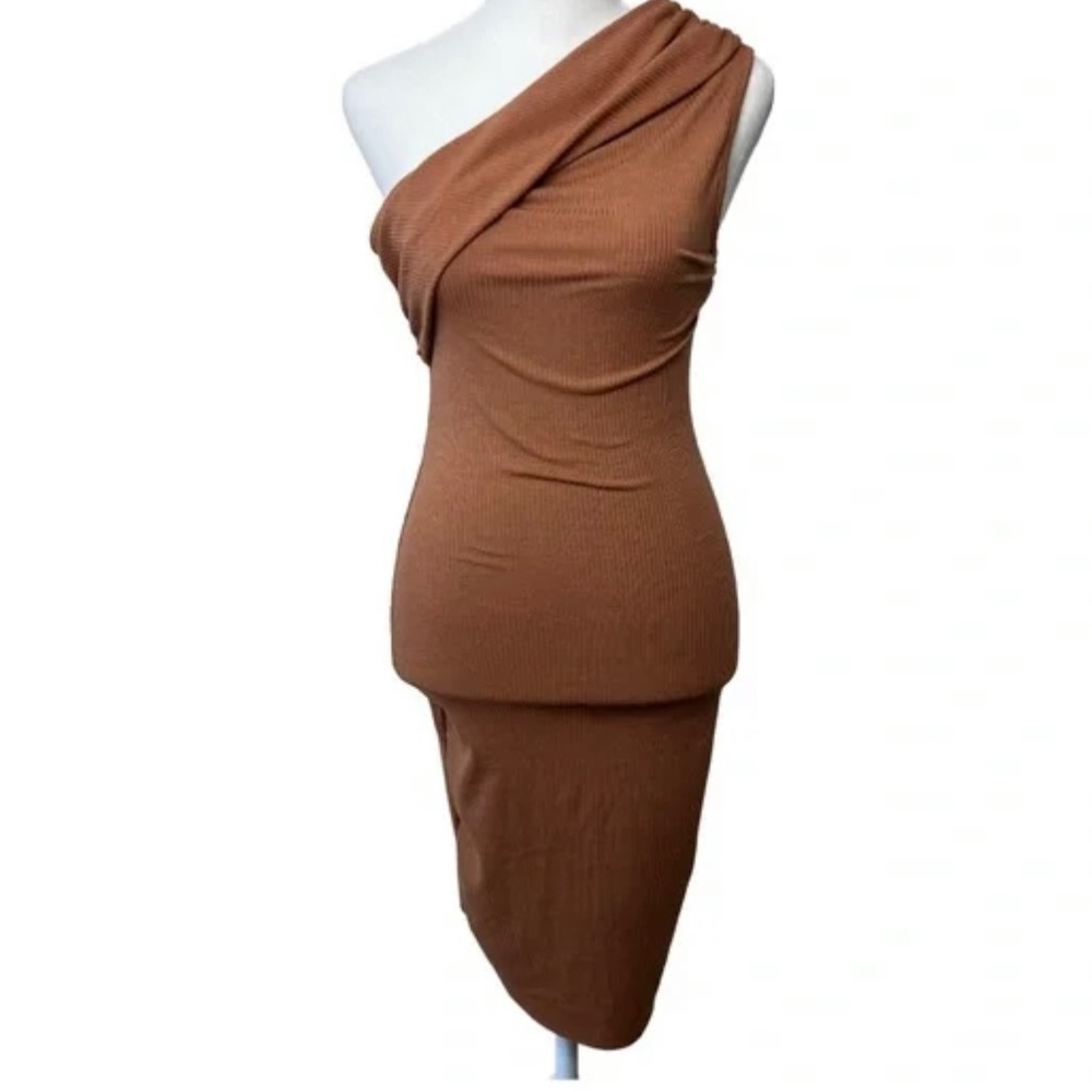 House of Harlow Ribbed One Shoulder Bodycon Dress